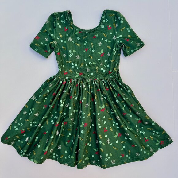 Girlhood (Little Stocking Co.) 12–18M Holiday A-Line | Short Sleeve | Festive Pr - Picture 1 of 6